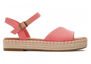 Espadryle Damskie Toms Abby Flatform Różowe | 5492TYMGZ