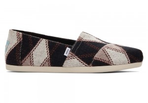 Espadryle Damskie Toms Argyle Knit Czarne | 7104LMBRO