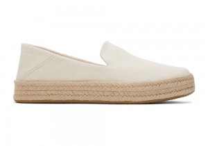 Espadryle Damskie Toms Carolina Twill Beżowe | 2147ZGLQH