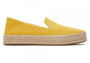 Espadryle Damskie Toms Carolina Zamszowe Żółte | 0987AQGLB