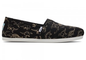 Espadryle Damskie Toms Dino Czarne | 9638OBFWU