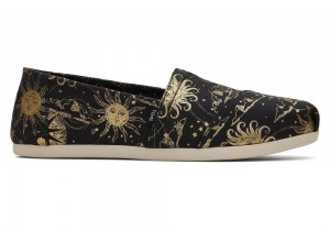 Espadryle Damskie Toms Foil Lunar Sky Złote | 4851ACZFW