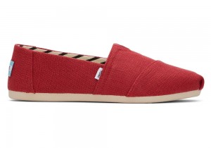 Espadryle Damskie Toms Heritage Płócienne Czerwone | 5362PBXZK