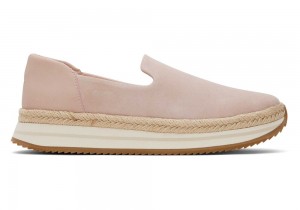 Espadryle Damskie Toms Jocelyn Zamszowe Różowe | 0892JMXZY