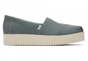 Espadryle Damskie Toms Midform Zielone | 4965GZUOT