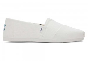 Espadryle Damskie Toms Recycled Bawełniane Płócienne Białe | 3269KVFWN