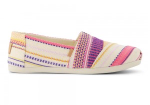 Espadryle Damskie Toms Sunset Woven Stripes Fuksja | 3894YZXWA