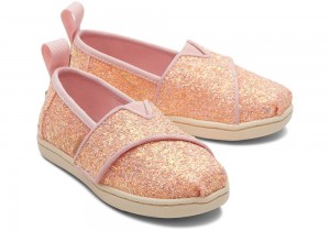 Espadryle Dziecięce Toms Glitter Toddler Shoe Różowe | 7346VUAWQ