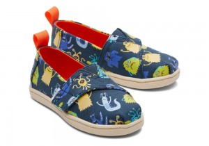 Espadryle Dziecięce Toms Monsters Toddler Shoe Indygo | 1509TJKRZ