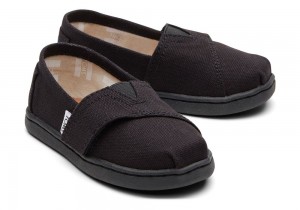 Espadryle Dziecięce Toms Płócienne Toddler Shoe Czarne | 9402PUMYK