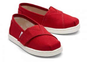 Espadryle Dziecięce Toms Płócienne Toddler Shoe Czerwone | 7348VTFRW