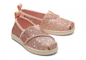 Espadryle Dziecięce Toms Rose Cosmic Glitter Toddler Shoe Różowe Złote | 6378ZLMWU