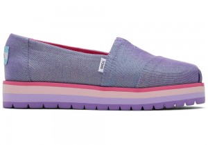 Espadryle Dziecięce Toms Youth Alp Platformie Glimmer Kids Shoe Fioletowe | 1253OGSEF