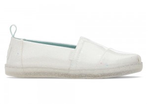 Espadryle Dziecięce Toms Youth Confetti Glitter Kids Shoe Białe | 4750NYMVF