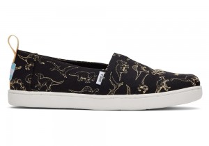 Espadryle Dziecięce Toms Youth Dino Czarne | 2054BDGMW