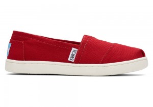 Espadryle Dziecięce Toms Youth Płócienne Kids Shoe Czerwone | 5379TAEXO