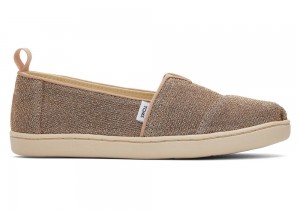 Espadryle Dziecięce Toms Youth Sparkle Knit Kids Shoe Złote | 1349SIAEK