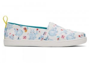 Espadryle Dziecięce Toms Youth Summer Hippos Białe | 1759JWRGY