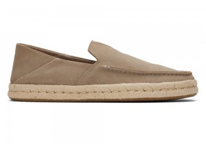 Espadryle Męskie Toms Alonso Taupe Zamszowe Rope Loafer Jasny Szare | 3517VARQS