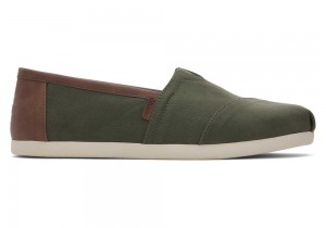 Espadryle Męskie Toms SyntheticTrim Ciemny Oliwkowe | 4519RIZXB