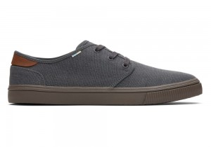 Trampki Męskie Toms Carlo Graphite Heritage Płócienne Koronkowe-Up Jasny Szare | 5320ARBNJ