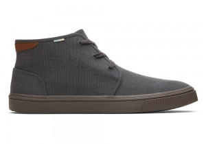 Trampki Męskie Toms Carlo Mid Graphite Heritage Płócienne Koronkowe-Up Jasny Szare | 5948WMYCB