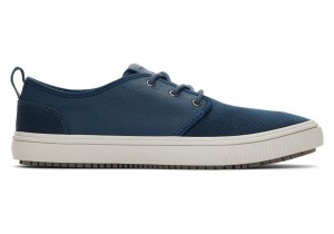 Trampki Męskie Toms Carlo Terrain Skórzane Wody Resistant Ciemny Indygo | 7842DUXYQ