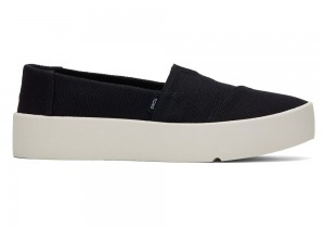 Trampki Wsuwane Damskie Toms Verona Czarne | 1725UGTAO