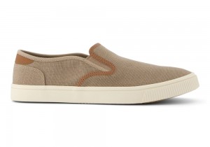 Trampki Wsuwane Męskie Toms Baja Taupe Syntetyczna Trim Jasny Szare | 6428UROHK