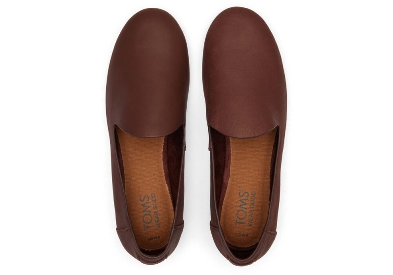 Buty Płaskie Damskie Toms Darcy Chestnut Skórzane Brązowe | 0942LTYUG