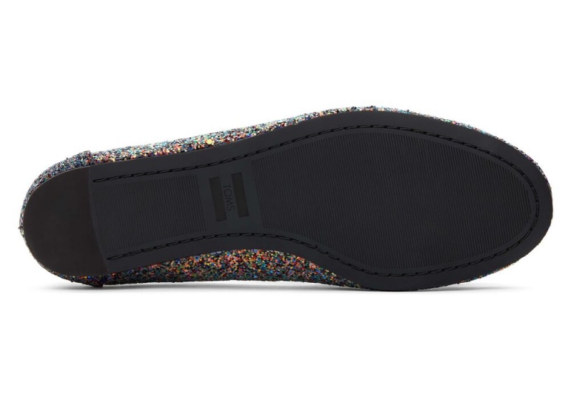 Buty Płaskie Damskie Toms Darcy Chunky Glitter Czarne | 4297VXYUK