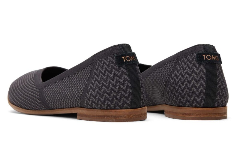 Buty Płaskie Damskie Toms Jutti Neat Knit Czarne | 3071NOUGJ