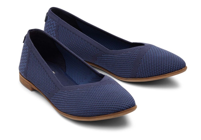 Buty Płaskie Damskie Toms Jutti Neat Knit Granatowe | 0836DKUWF