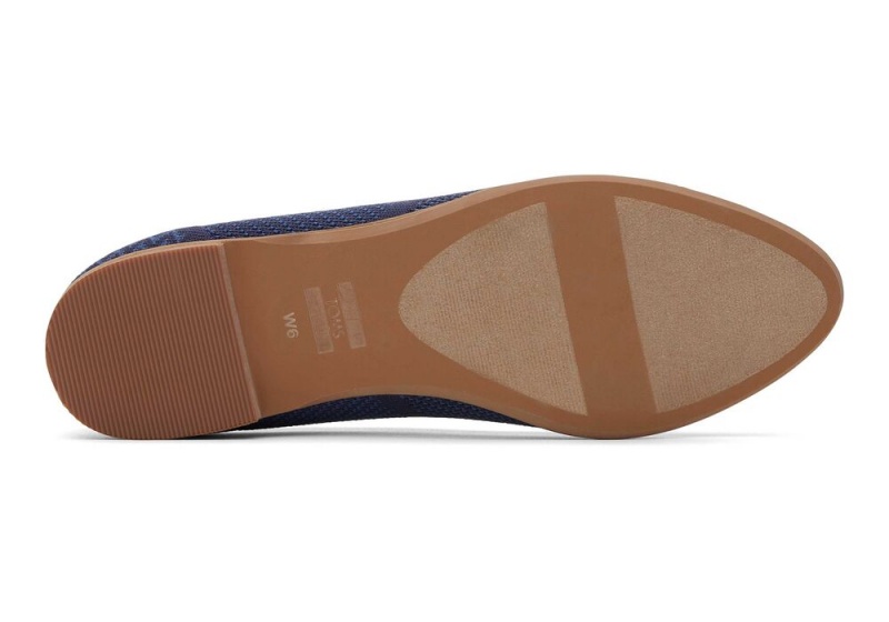 Buty Płaskie Damskie Toms Jutti Neat Knit Granatowe | 0836DKUWF