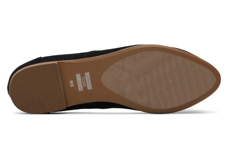 Buty Płaskie Damskie Toms Jutti Neat Zamszowe Czarne | 1268WPKFA