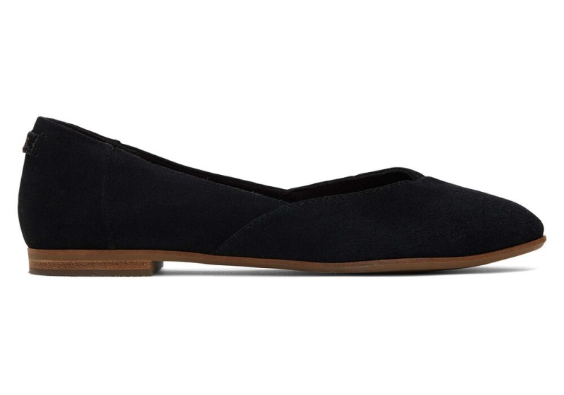 Buty Płaskie Damskie Toms Jutti Neat Zamszowe Czarne | 1268WPKFA