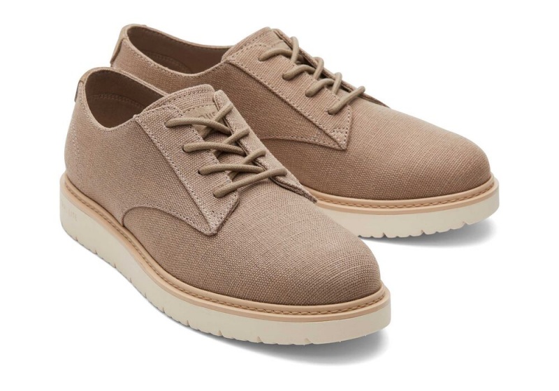 Buty Wyjściowe Męskie Toms Navi TRVL LITE Taupe Heritage Płócienne Jasny Szare | 6718ECYXS