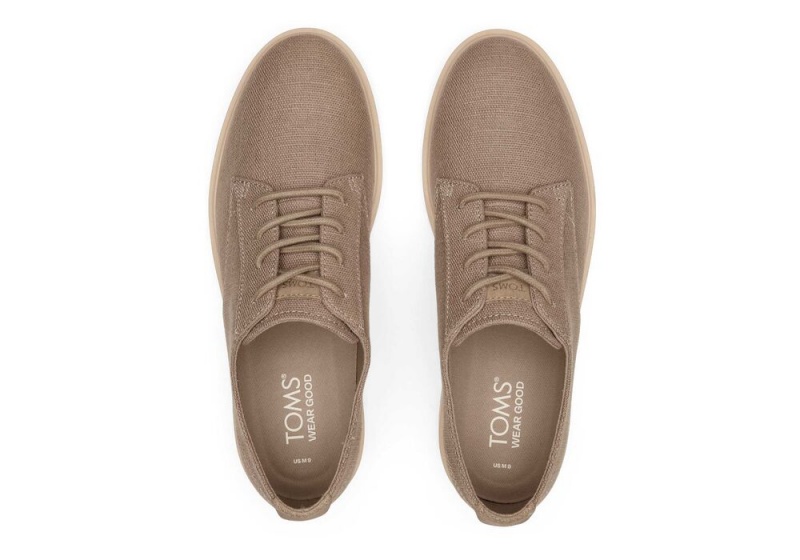 Buty Wyjściowe Męskie Toms Navi TRVL LITE Taupe Heritage Płócienne Jasny Szare | 6718ECYXS