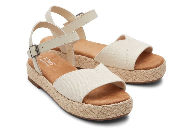 Espadryle Damskie Toms Abby Flatform Beżowe | 3612GOBVN