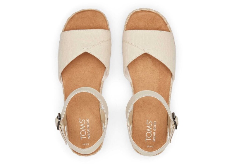 Espadryle Damskie Toms Abby Flatform Beżowe | 3612GOBVN