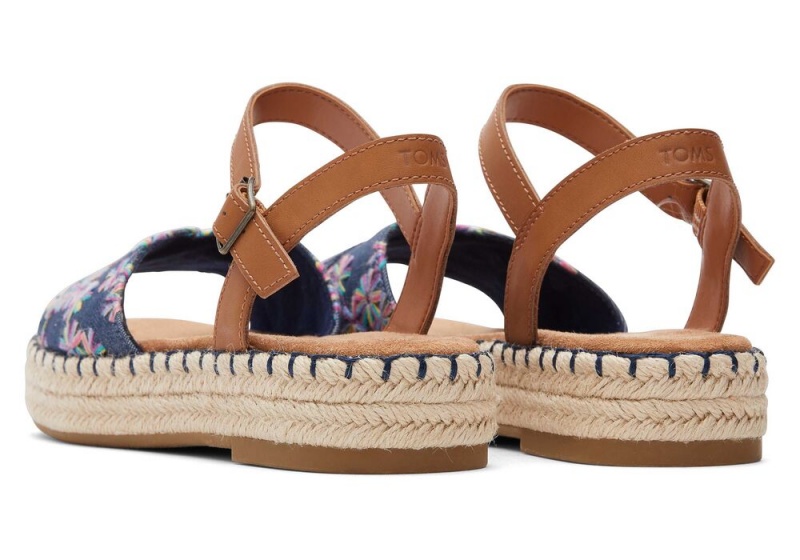 Espadryle Damskie Toms Abby Flatform Granatowe | 6842VSRKF