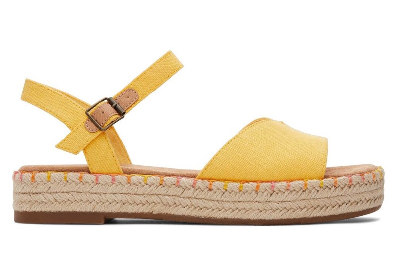 Espadryle Damskie Toms Abby Flatform Żółte | 4106BAKLN