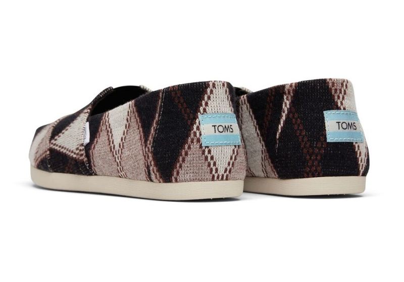 Espadryle Damskie Toms Argyle Knit Czarne | 7104LMBRO