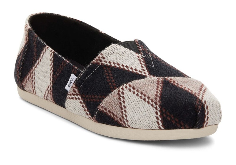 Espadryle Damskie Toms Argyle Knit Czarne | 7104LMBRO