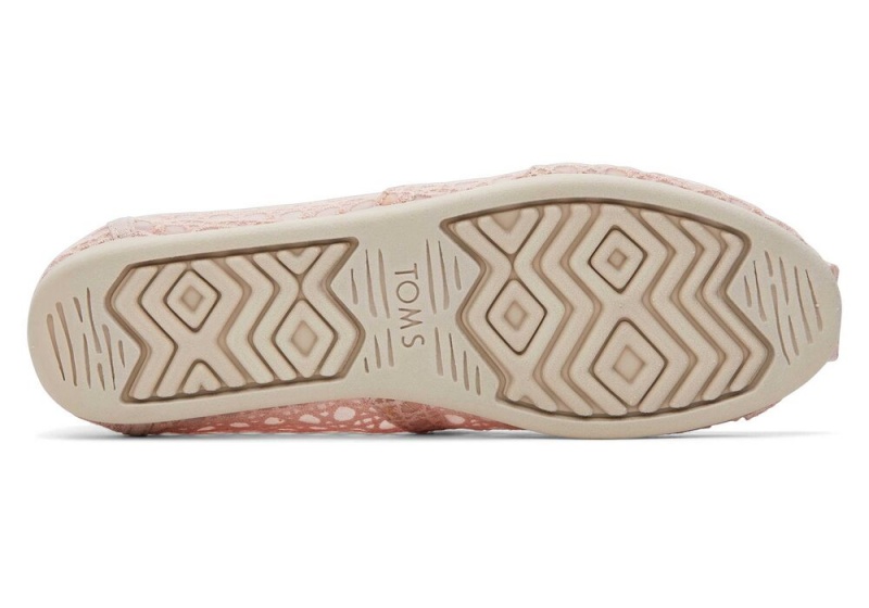 Espadryle Damskie Toms Ballet Basket Weave Koronkowe Różowe | 4325OYJBU