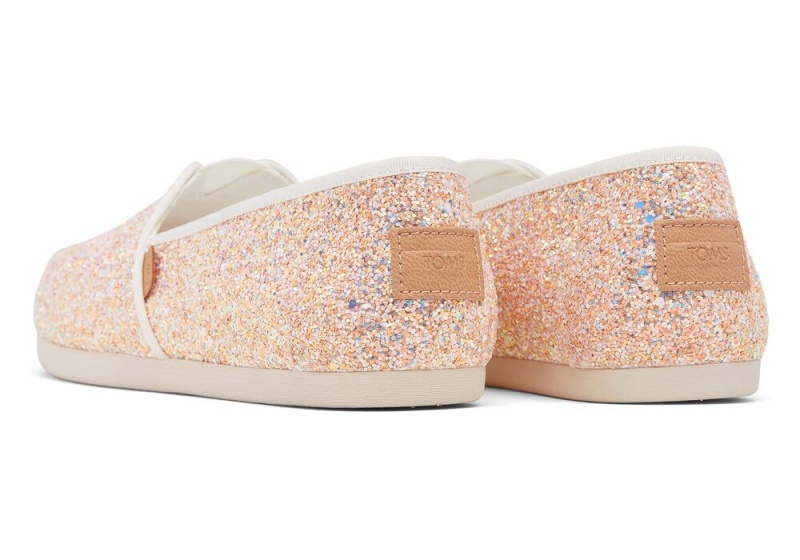 Espadryle Damskie Toms Beige Chunky Glitter Beżowe | 6187GDRYJ