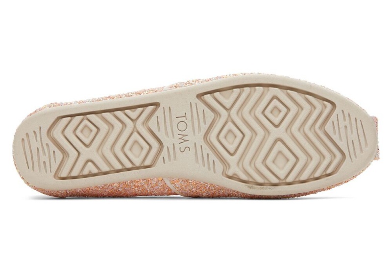 Espadryle Damskie Toms Beige Chunky Glitter Beżowe | 6187GDRYJ