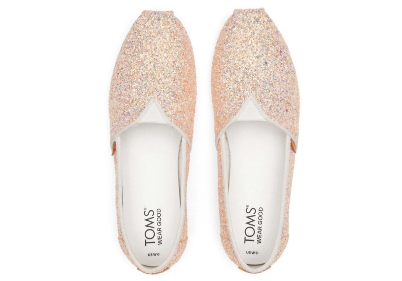 Espadryle Damskie Toms Beige Chunky Glitter Beżowe | 6187GDRYJ