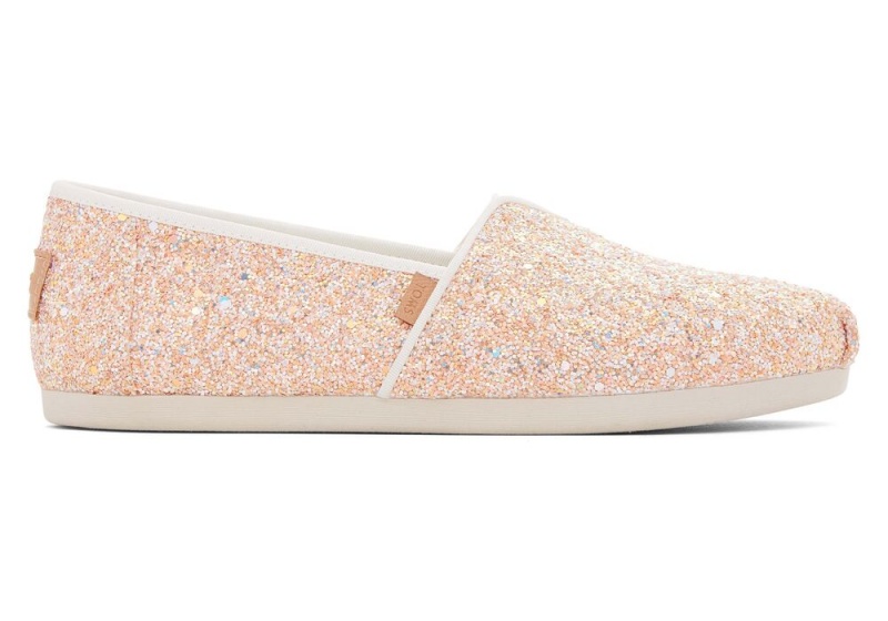 Espadryle Damskie Toms Beige Chunky Glitter Beżowe | 6187GDRYJ