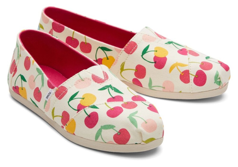 Espadryle Damskie Toms Cherries Beżowe | 2176OSNGV